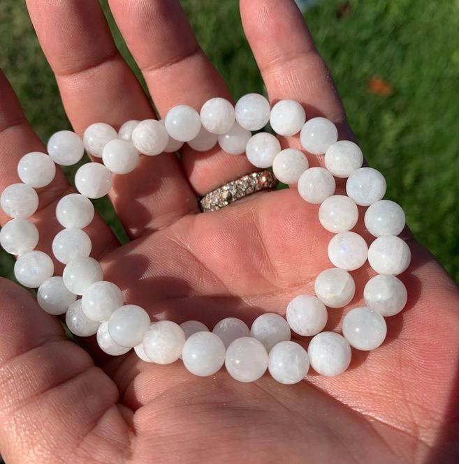 Hovedbilde Armbånd Labradoritt Hvit 8mm