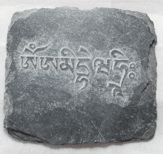 Hovedbilde Skifer-sten med tibetansk ...