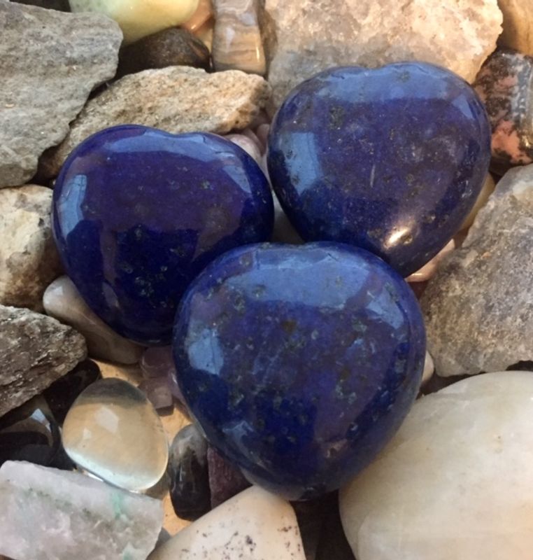 Lapis Lazuli Farget Hjertesten 40mm