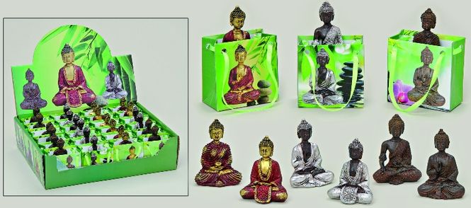 Hovedbilde Buddhafigur liten i gavepose ...