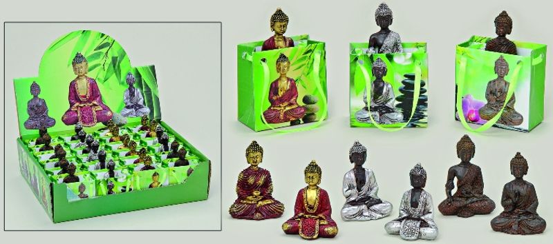 Buddhafigur liten i gavepose - assortert