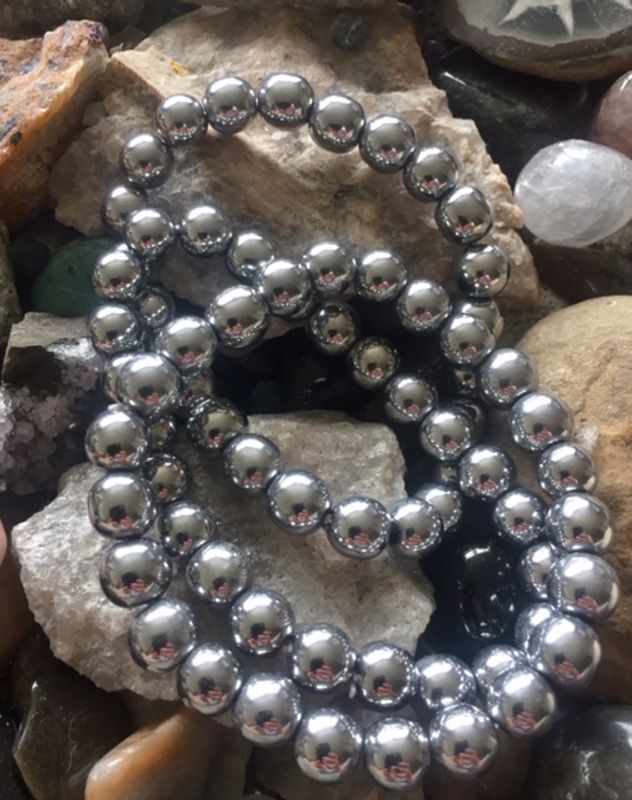Armbånd Sølvforgylt Hematitt 8mm