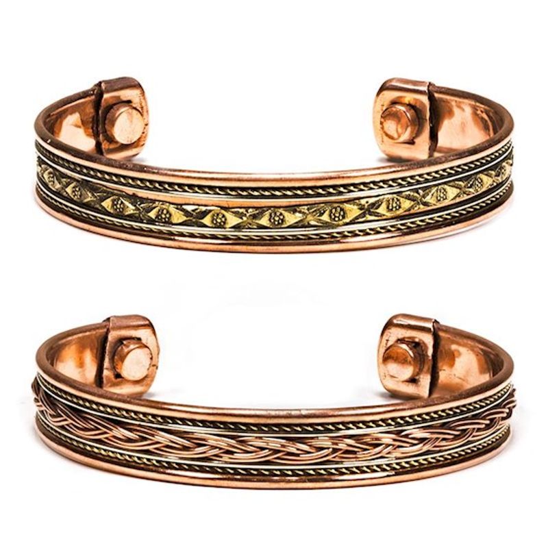 Magnetisk Kobber armbånd sett av 2