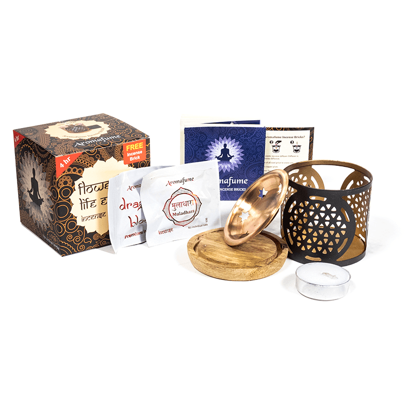 Eksotisk Aromafume Brikettbrenner Flower of Life