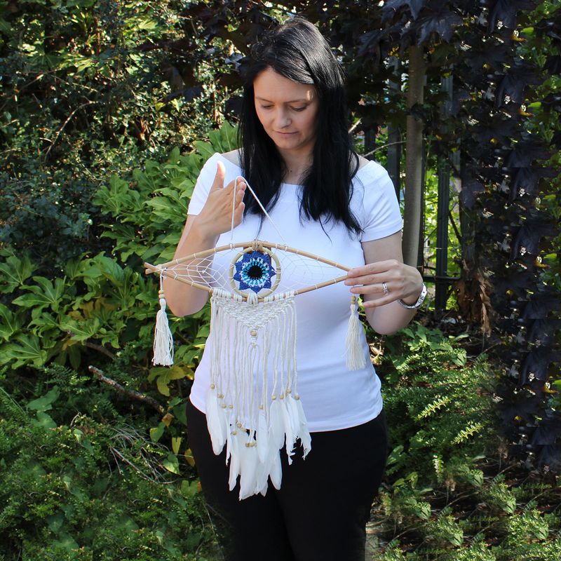 Drømmefanger Protection Evil Eye Macrame 5016