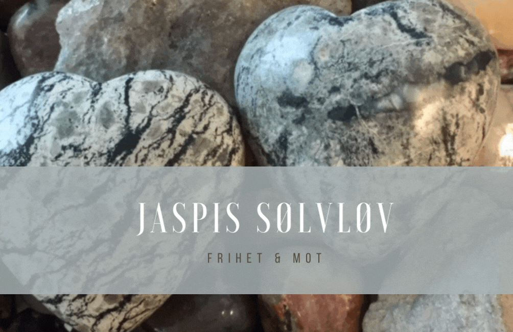 Jaspis Sølvløv Hjerte 4,5cm