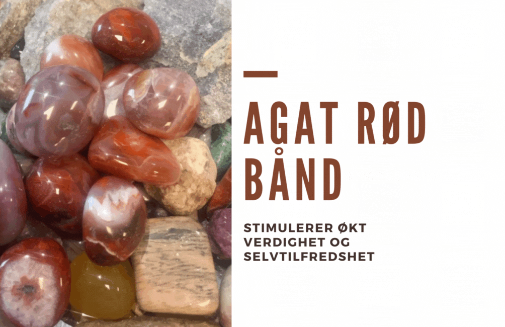 Agat Rød Bånd Hjerte 4,5cm