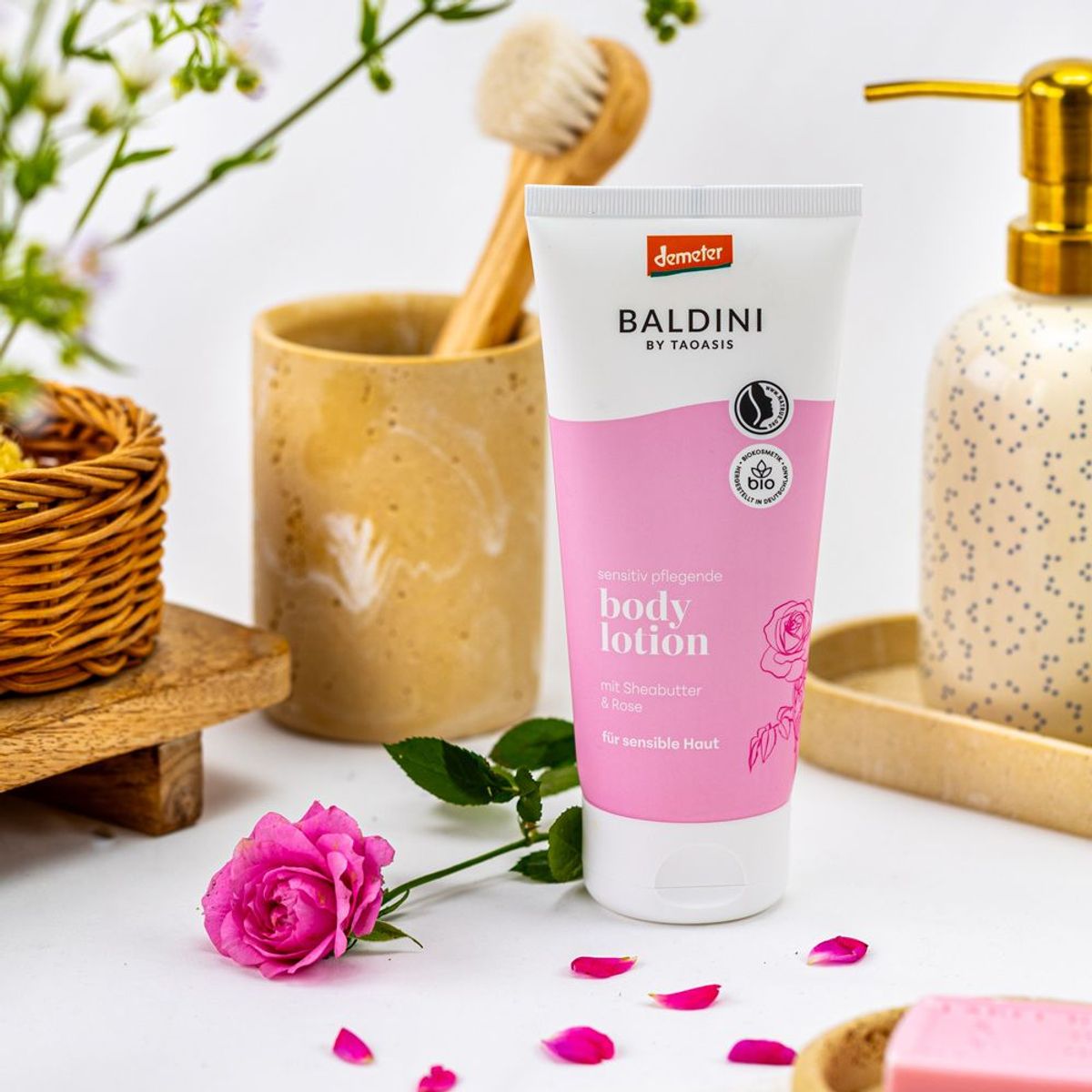 Sensitive Bodylotion Rose & Sheabutter 200ml - Baldini by Taoasis