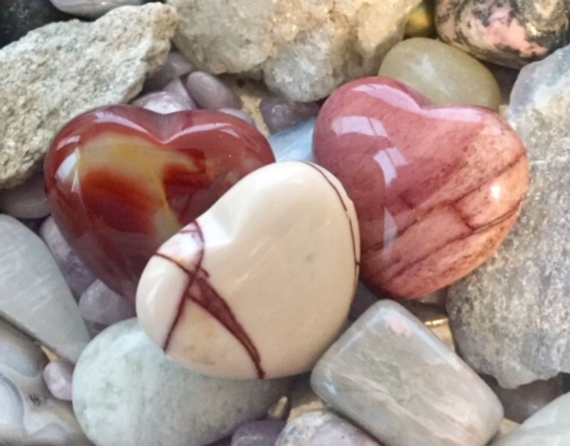 Mokait Hjerte 3cm m/ Borra Hull